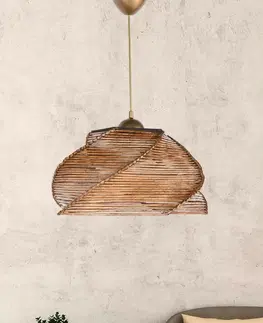 Svietidlá Závesný luster Pentagone - Antiquation, hnedá