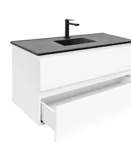 Kúpeľňový nábytok Kúpeľňová skrinka s keramickým umývadlom SAT B-Way 99x50x45 cm biela lesk BWAY2100WU4B2B BWAY2100WU4B2B