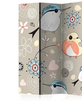 Paravány Paraván Natural pattern with birds Dekorhome