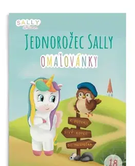 Nalepovačky, vystrihovačky, skladačky Jednorožec Sally - Omaľovánky