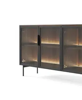 Nábytok ArtLas Komoda NAIRE 181 4D s LED osvetlením | dub dunin