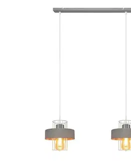Svietidlá  Luster na lanku VOLTA 2xE27/15W/230V šedá W-L 1377/2 GR+WT