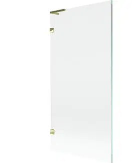 Sprchové dvere MEXEN/S - Lunar L vaňová zástena FIX 90 x 150, transparent, zlatá 897L-090-000-50-00