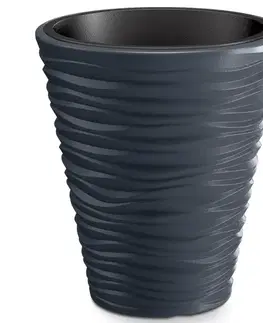 Kvetináče a truhlíky NABBI DBSA300 plastový kvetináč 29,5 cm antracit