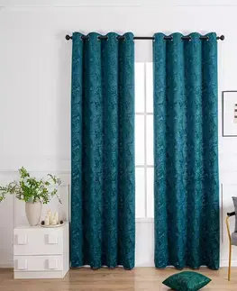 Závesy do spálne Záves na priechodkách Velvet PB2327/240G/M2/15 140x250 cm morská