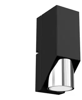 Svietidlá  Nástenné svietidlo WALL 1xGU10/8W/230V čierna/lesklý chróm 3106