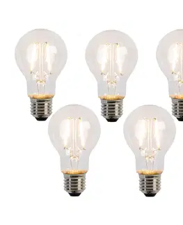LED osvetlenie Sada 5 LED vláknových žiaroviek E27 A60 2W 210lm 2200K