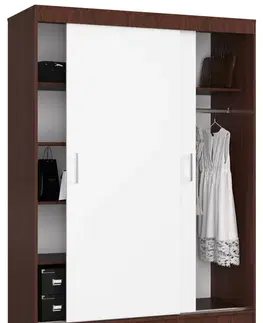 Šatníkové skrine Šatníková skriňa AIRI150, wenge / biela