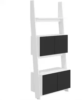 Regály Regál Rack 80-2D Biely/čierna