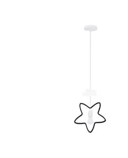 Svietidlá  Detský luster na lanku STARS 1xE27/20W/230V čierna/biela 31-12005