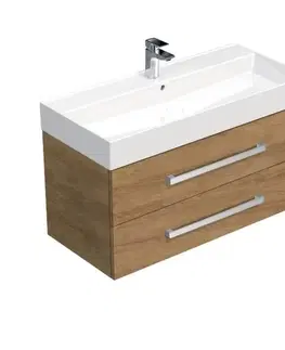 Kúpeľňový nábytok Kúpeľňová skrinka s umývadlom SAT Cube Way 100x47,5x46 cm dub Hickory CUBE461002DHSAT CUBE461002DHSAT