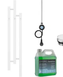 Doplnky do kúpeľne CERANO - Koupelnový elektrický radiátorový set Fabiano - WIFI - 300W - bílá lesklá - 1200x220 mm CER-095535