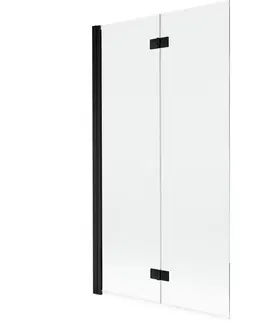 Sprchové dvere MEXEN - MIST vaňová zástena 100x150 cm 6mm 2-s, čierna, číra, ľavá 8A9-100-002-70-00-L