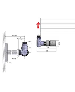 Radiátory do kúpeľne SAPHO - CORNER COMBI pripojovacia sada ventilov termostatická, ľavé, chróm CP3021S