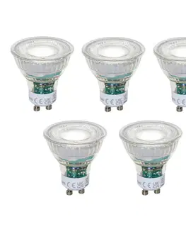 LED osvetlenie Sada 5 stmievateľných LED žiaroviek GU10 50 mm číra 2,5 W 450 lm 6500 K