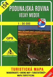 Turistika, skaly Podunajská rovina - Veľký Meder - TM 154 - 1:50 000