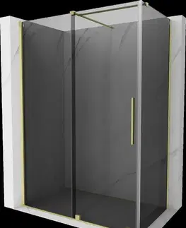 Sprchovacie kúty MEXEN/S - Velár sprchovací kút, posuvné dvere 160 x 100, grafit, zlato kartáčovaná 871-160-100-41-55