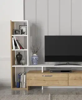 Obývacie steny JAMAL Tv stena, sapphire/biela
