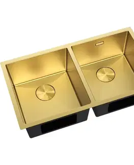 Kuchynské drezy MEXEN MEXEN - Binox oceľový drez 2-bowl 800 x 450 mm, zlatá 6421802000-55