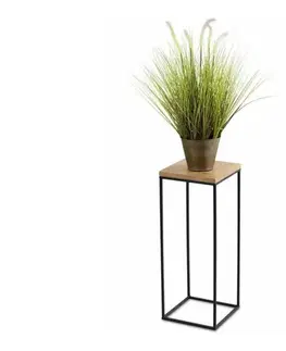 Stojany na kvetiny HowHomely Stojan na kvety Basic Loft 60 x 24 cm čierna / hnedá