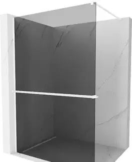 Sprchové dvere MEXEN/S - Kioto+ Sprchová zástena WALK-IN s poličkou a držiakom uterákov 70 x 200, grafit, biela 800-070-121-20-40