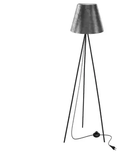 Stojacie lampy Stojaca lampa PLATINO čierna 1x40W E27 strieborné tienidlo