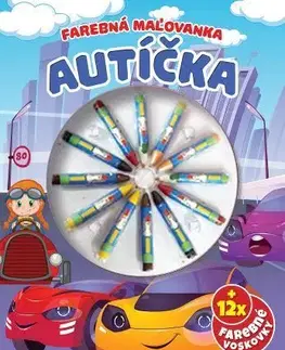 Nalepovačky, vystrihovačky, skladačky Farebná maľovanka - autíčka