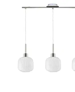 Svietidlá Eglo LED luster na lanku HARMA 3xE27/60W/230V matný chróm/biela 1xEG32521+3xNSLA55459