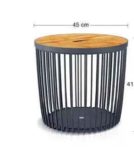 Úložné boxy NABBI ICLU50T plastový univerzálny kôš s bambusovým vekom 50 l antracit