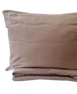 Obliečky Obliečky bavlnený satén exclusive Modern hnedé 200x140cm+90x70cm TiaHome