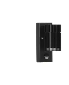 Svietidlá  46202 - Vonkajšie nástenné bodové svietidlo so senzorom RADILO 1xGU10/11W/230V IP44 čierne 46202