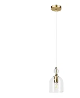 Svietidlá  Luster na lanku VELARE 1xE27/15W/230V zlatý/číry LM-1.305/ZŁOTY