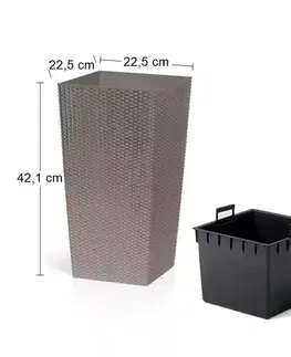 Kvetináče a truhlíky NABBI DRTS225 plastový kvetináč 22,5 cm mocca