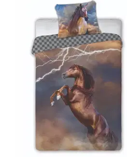 Obliečky Obliečky bavlnené Deluxe 3D Kone 200x140cm+90x70cm Faro Tiahome
