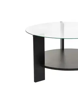 Konferenčné stolíky ONLY okrúhly konferenčný stolík, čierne drevo / transparent
