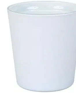 Záhrada Obal na kvetináč sklenený Cyntia 13 cm biely mat