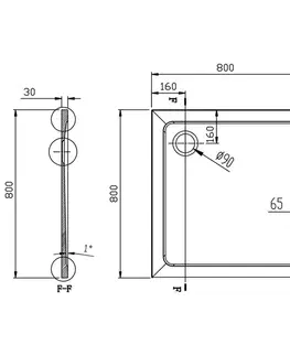 Sprchové vaničky Aqualine TECMI 80 x 80 cm PQ008