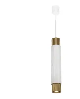 Svietidlá  Luster na lanku Marble white/brass 1xGU10/8W/230V ML6342