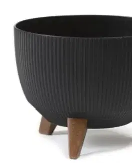 Kvetináče a truhlíky Kinekus Kvetináč plastový, priemer 290mm, ROMA JUMPER, čierny