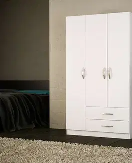 Šatníkové skrine VIDA 3D šatníková skriňa, biela