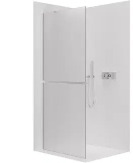 Držadlá k vani CERANO - Sprchová zástěna Walk-in Onyx Y L/P - 8 mm + polička/držák na ručníky - chrom, mléčné sklo - 70x200  CER-8050BD1304