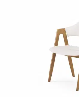 Jedálenské stoličky HALMAR K247 jedálenská stolička biela / dub medový