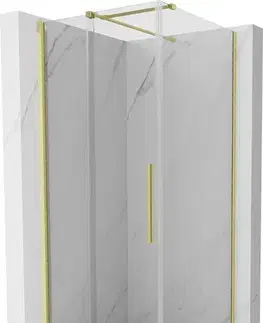 Sprchovacie kúty MEXEN/S - Velár sprchovací kút 100 x 100, transparent, zlatá kartáčovaná 871-100-100-01-55