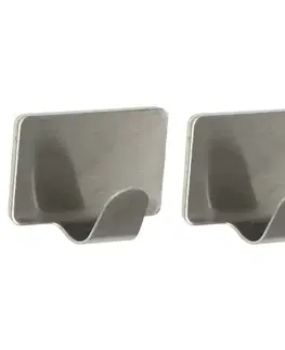 Vešiaky a háčiky na stenu Háčik kovový strieborný 2 ks ST0066A