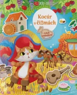 Rozprávky Kocúr v čižmách - príbeh s nálepkami - Eleonora Barsotti