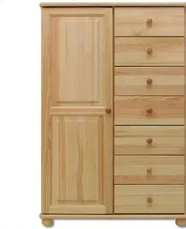 Komody do spálne Komoda z Borovice KD126 surová