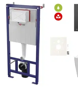 Záchody Cenově zvýhodněný závěsný WC set SAT do lehkých stěn / předstěnová montáž + WC SAT Infinitio SIKOSSIN68KECO SIKOSSIN68KECO