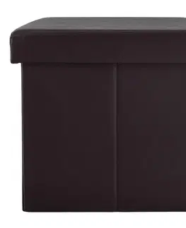 Taburetky KONDELA Tela New taburetka s úložným priestorom tmavohnedá