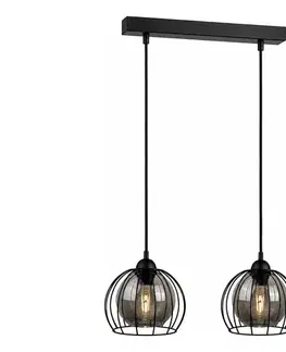 Svietidlá Keter Lighting Luster na lanku SOLO BLACK 2xE27/60W/230V 1473