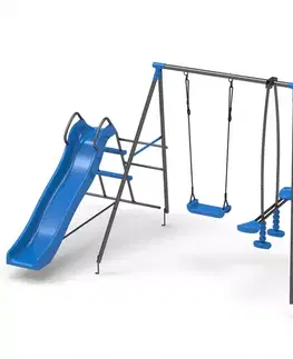 Záhradné hojdačky pre deti Kovová hojdačka Tymek modrá
